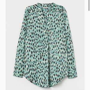 Satin leopard blouse